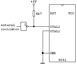 Taktov�n� extern�m oscil�torem - p�ipojen� vn�j��ho 

      zdroje