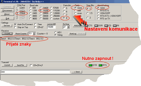Nastaven� Terminalu pro na�e p��klady